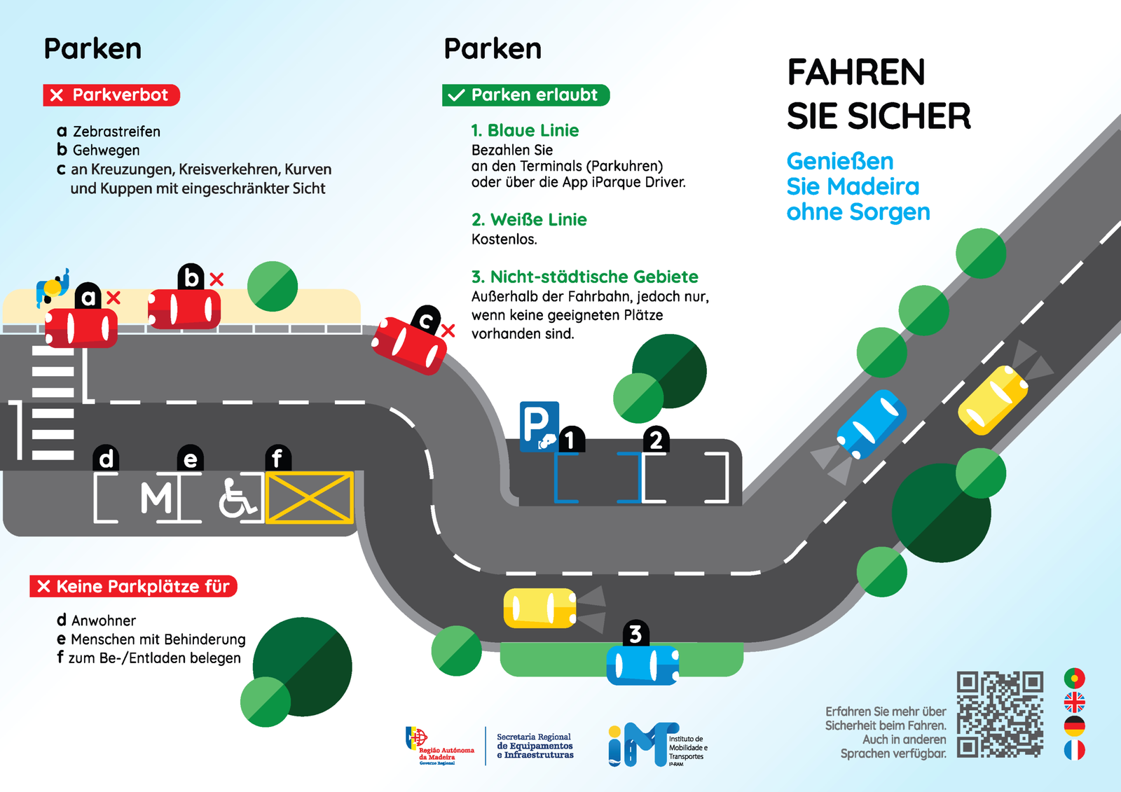 Madeira – Richtlinien zur Fahrsicherheit – Offizielle Verkehrsbehörde – Seite 1 – Wichtige Tipps zur Verkehrssicherheit